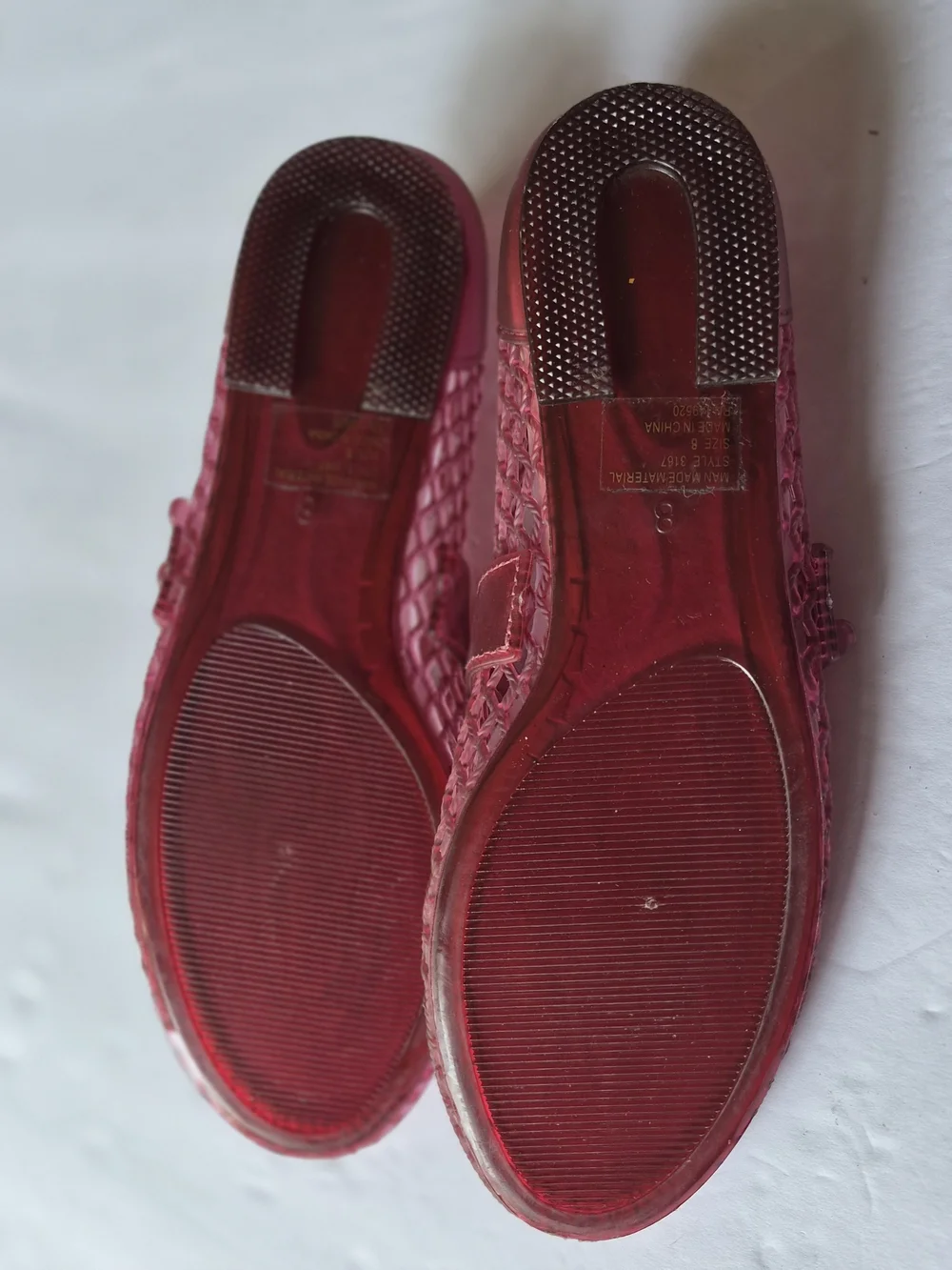 Roxxoni Pink Double-Strap Jellies Mary Jane Flats